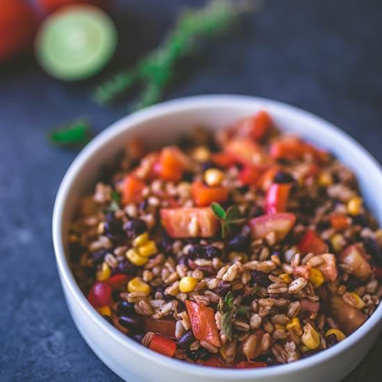 Spicy Farro & Black Bean Salad
