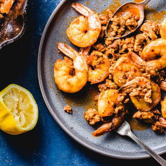 Spanish Shrimp Tapas With Chorizo