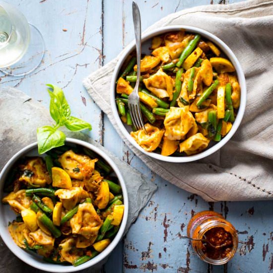 20 minute cheese tortellini and veg