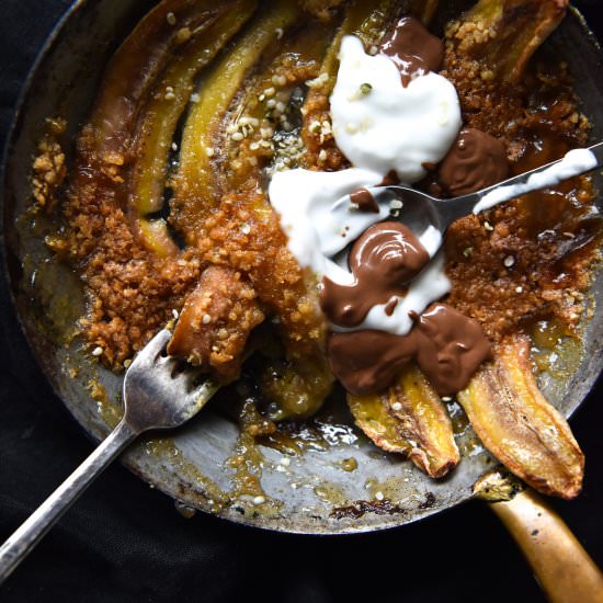 Roasted banana quinoa crumble