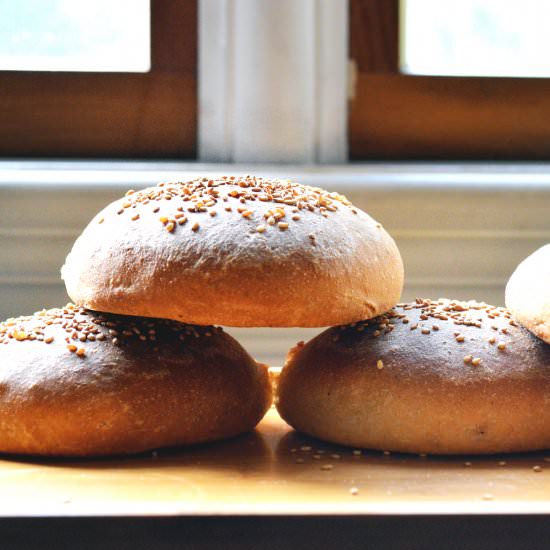 Wholewheat hamburger buns