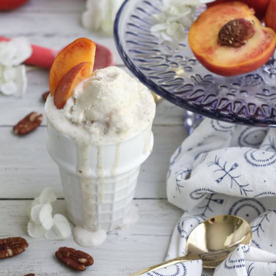 Brown Butter Peach Pecan Ice Cream