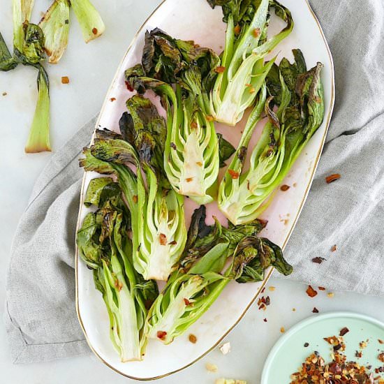 Broiled Sesame Ginger Bok Choy