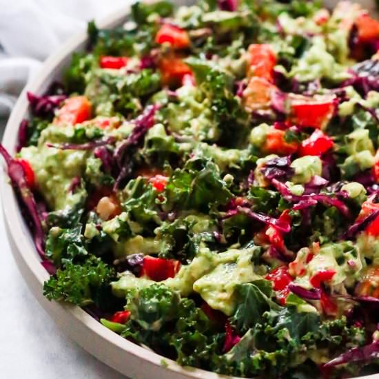 Kale Salad with Avocado Dressing