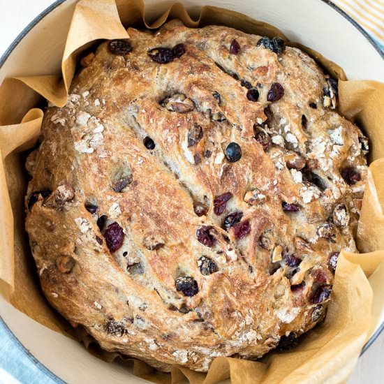 No-Knead Harvest Wheat Bread