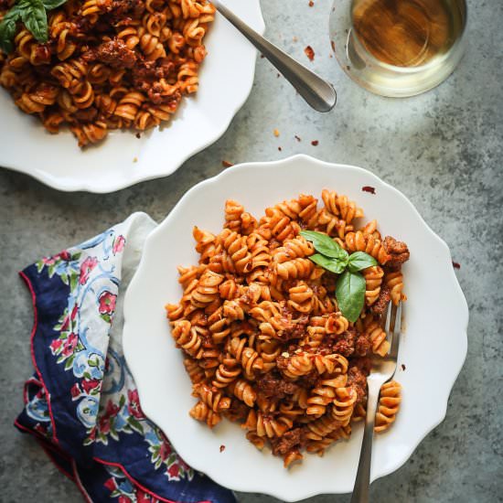 Instant Pot Pasta with Meat Sauce