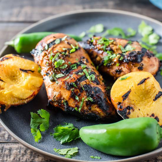 Peach Jalapeño Grilled Chicken