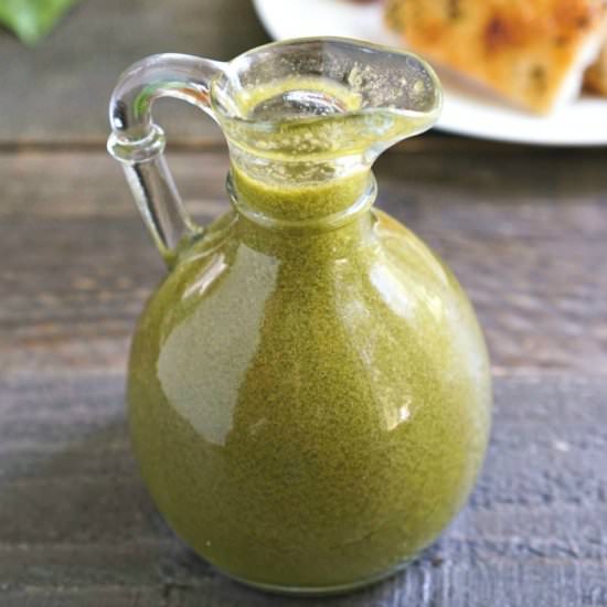 Homemade basil oil