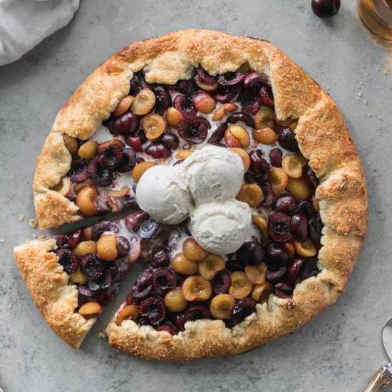 Cherry Bourbon Vanilla Bean Galette
