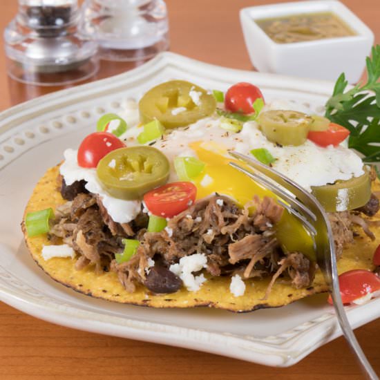 Pork Carnitas Breakfast Tostada