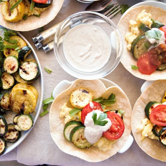 Grilled Vegetable Breakfast Tacos