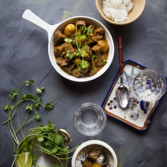 Burmese beef potato curry