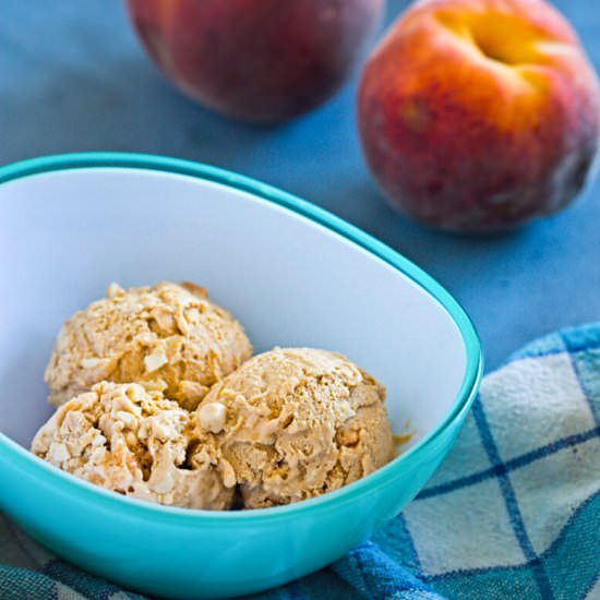 Caramel Peach No Churn Ice Cream