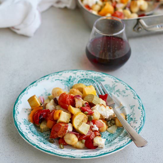 Vegetarian Sheet Pan Gnocchi Bake