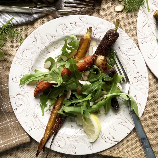 roasted rainbow carrot salad