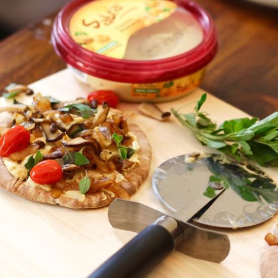 Vegan Hummus Pita Pizza