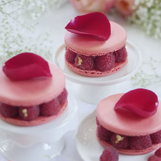 Ispahan Rose Lychee Macaron Cake