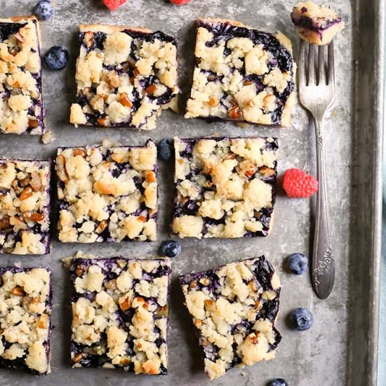 Paleo Blueberry Pie Crumb Bars