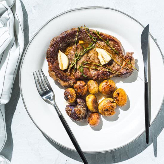 Skillet Ribeye Steaks