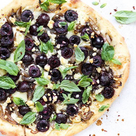 Pizza w/ Sweet Cherries and Onion