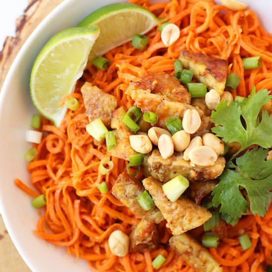 Sweet Potato Noodles with Tempeh