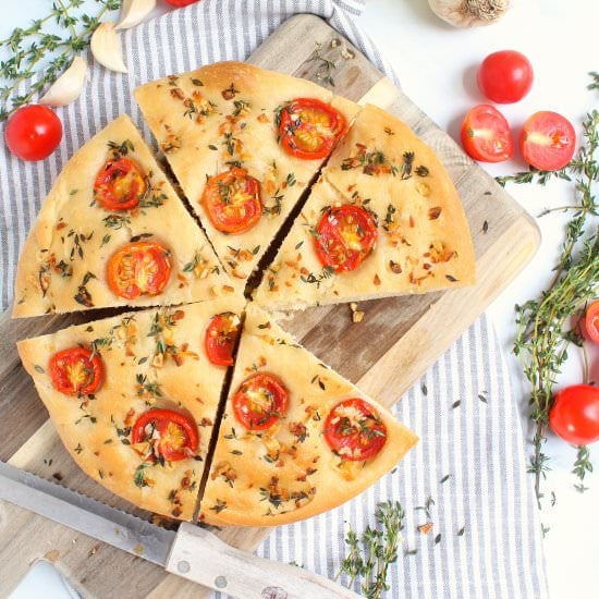 Garlic, Thyme & Tomato Focaccia