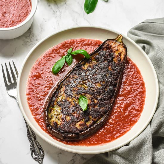 Vegetarian Stuffed Eggplant