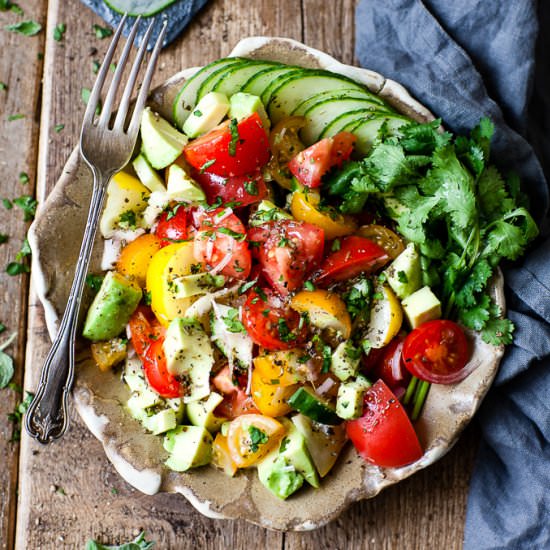 Tomato avocado salad