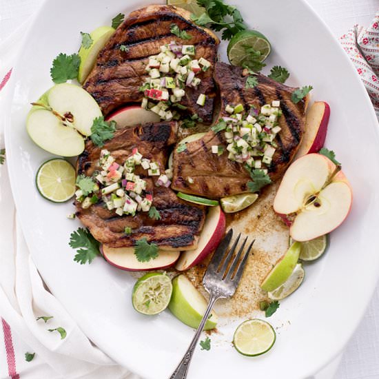 Pork Chops with Apple Salsa