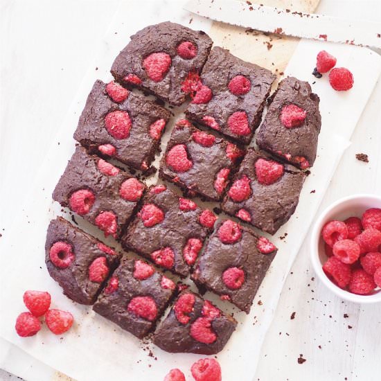 Raspberry Vegan Brownies