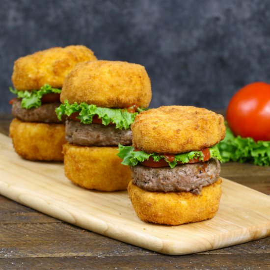 Fried Mac and Cheese Burgers