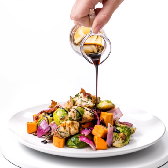 Sheet-pan veggies with glaze