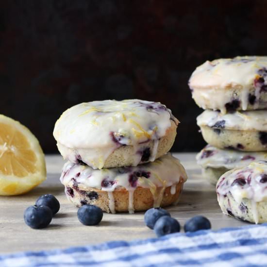 Baked Blueberry Donuts with Lemon