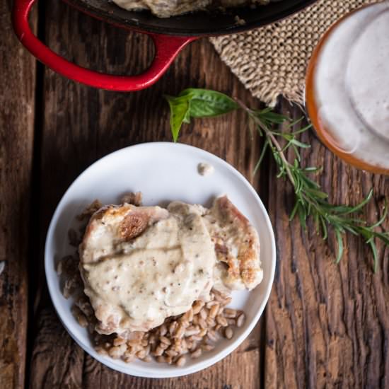 Skillet Sour Cream Beer Chicken