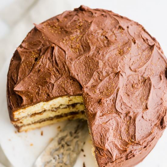 Yellow Cake with Chocolate Frosting