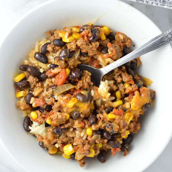 Taco Rice Casserole Freezer Meal
