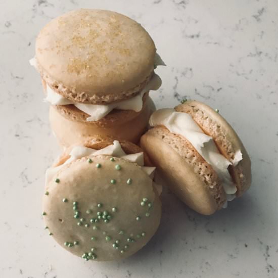 lime orange blossom french macarons