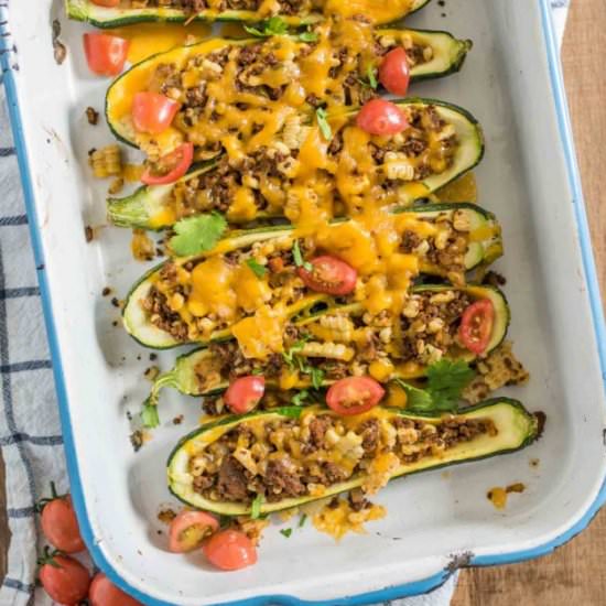 Easy Taco Zucchini Boats