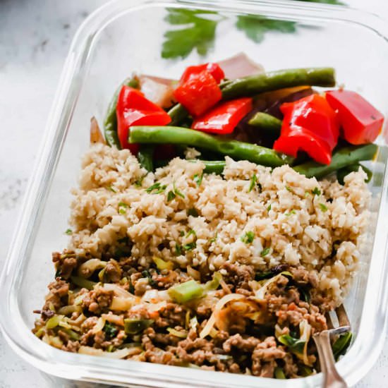 Ground Turkey Cauliflower Rice