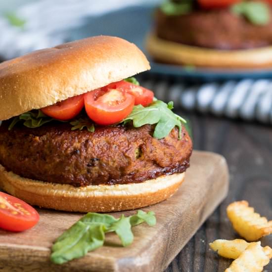 BBQ Lentil Quinoa Vegan Burger