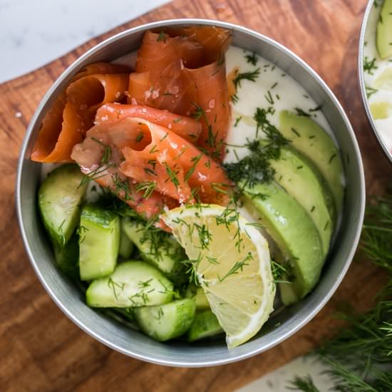 Smoked Salmon Avocado Yogurt Bowls