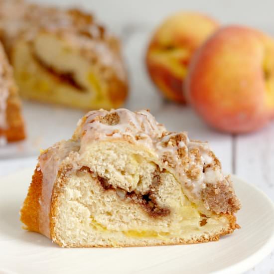 Peach & Pecan Streusel Coffee Cake