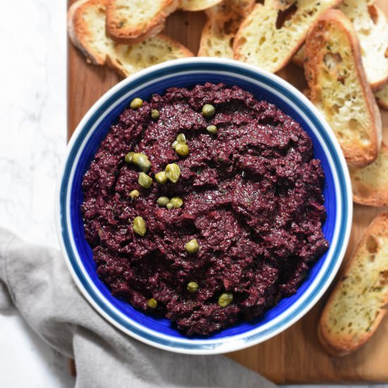 Black Olive Tapenade and Crostini