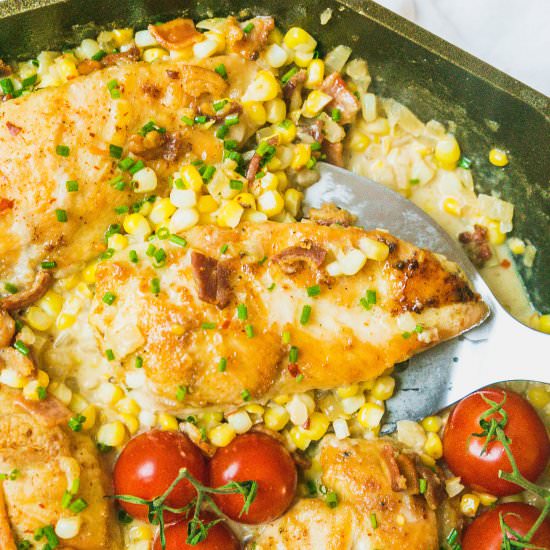 Garlic Butter Creamed Corn Chicken