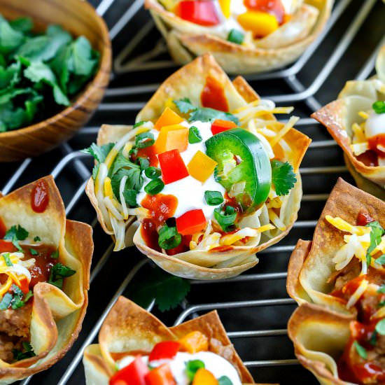 Vegetarian Wonton Taco Cups