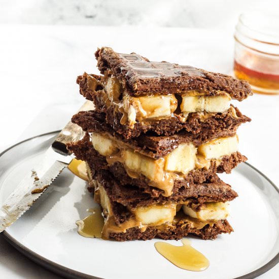 Paleo Chocolate Pb Banana Waffle