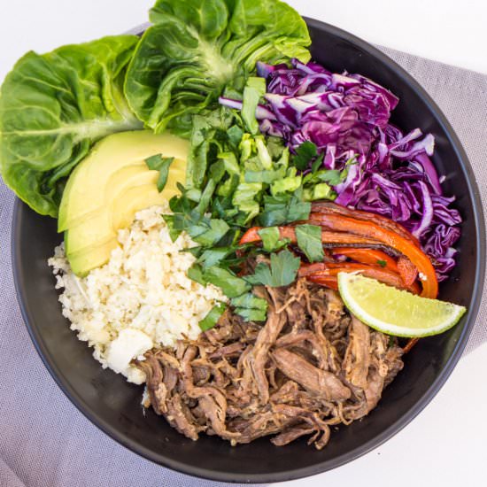 Whole30 Pulled Beef Burrito Bowl