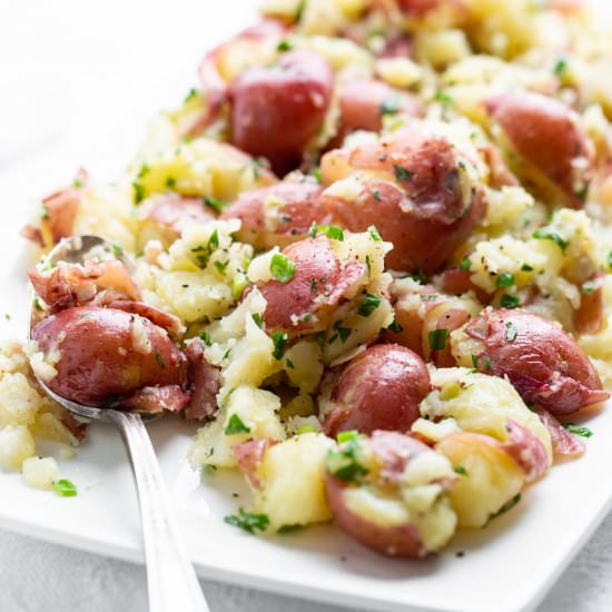 Garlic Herb Smashed Red Potatoes