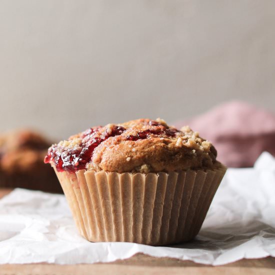 Raspberry Jam Streusel Muffins