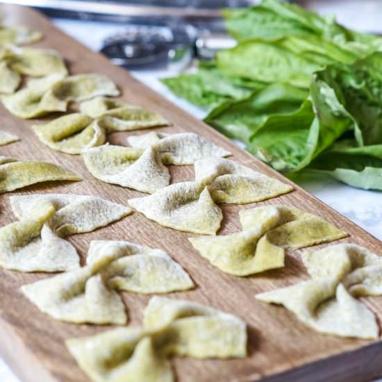 Homemade Basil Farfalle
